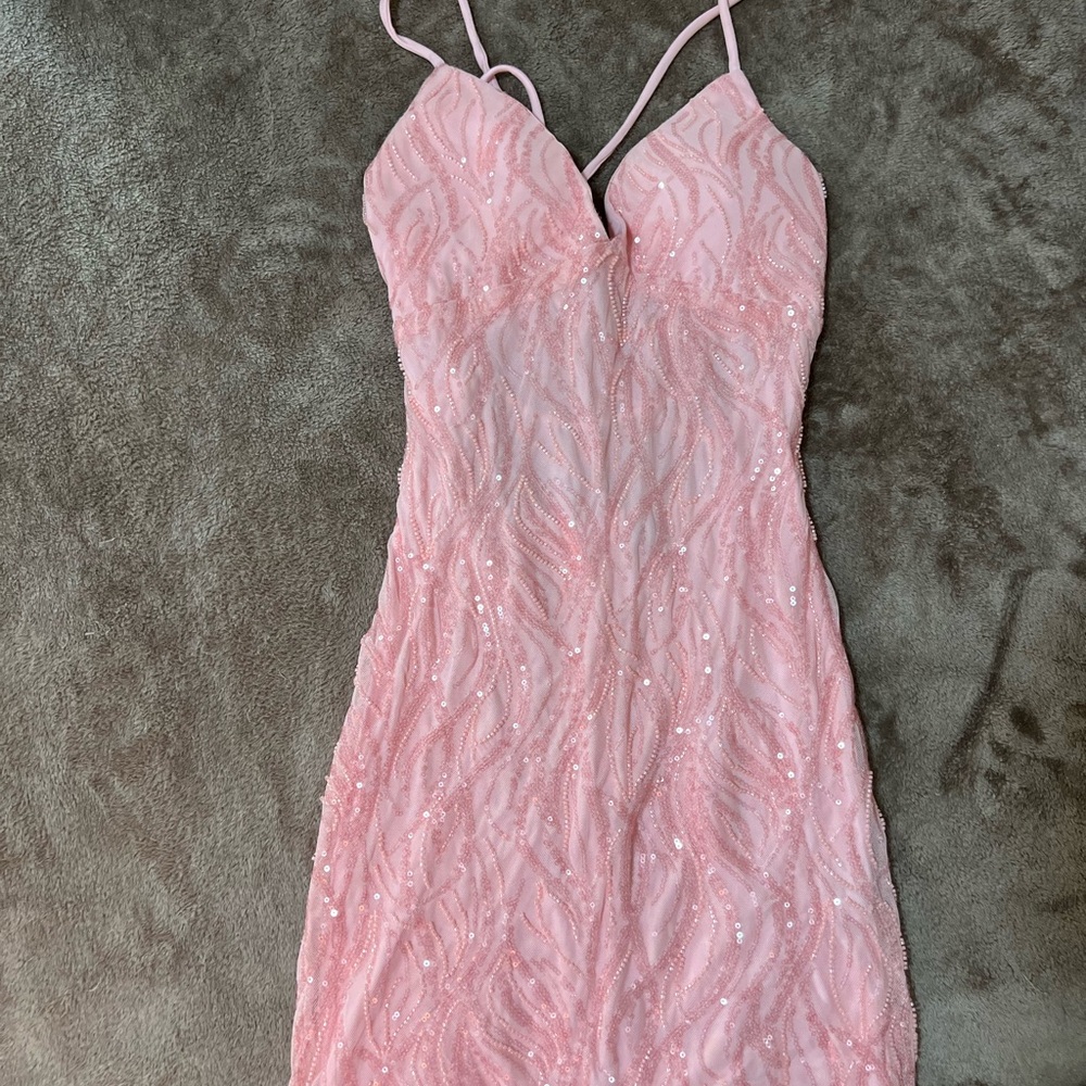 Windsor Pink Backless Sequin Dress